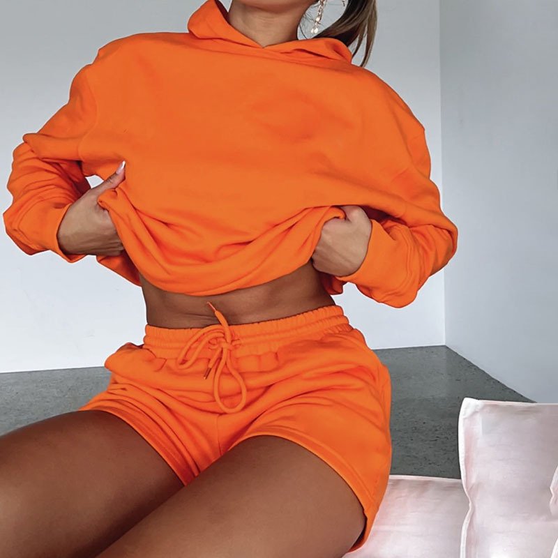 Women's Solid Color Hooded Pullover Sweater