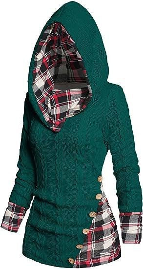 Chic Hooded Geometric Pullover Sweater