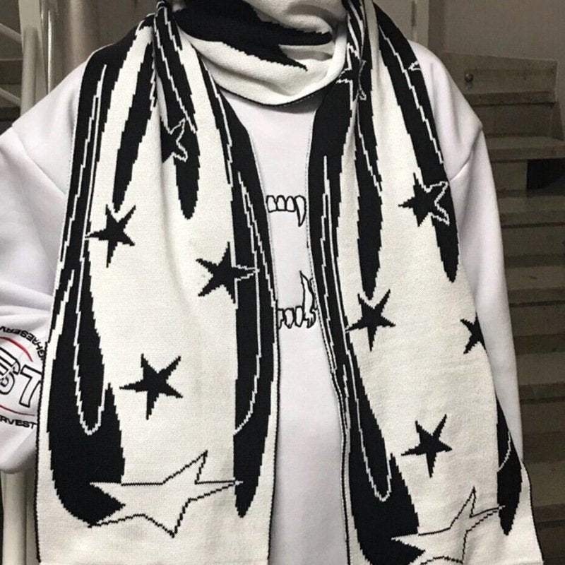 Dark Style Fire Element Scarf, Mid-Length Winter Warmth