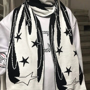 Dark Style Fire Element Scarf, Mid-Length Winter Warmth