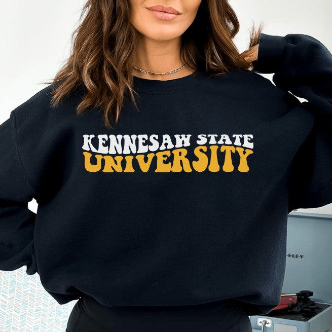 Kennesaw State University Letter Print Streetwear Sweatshirt