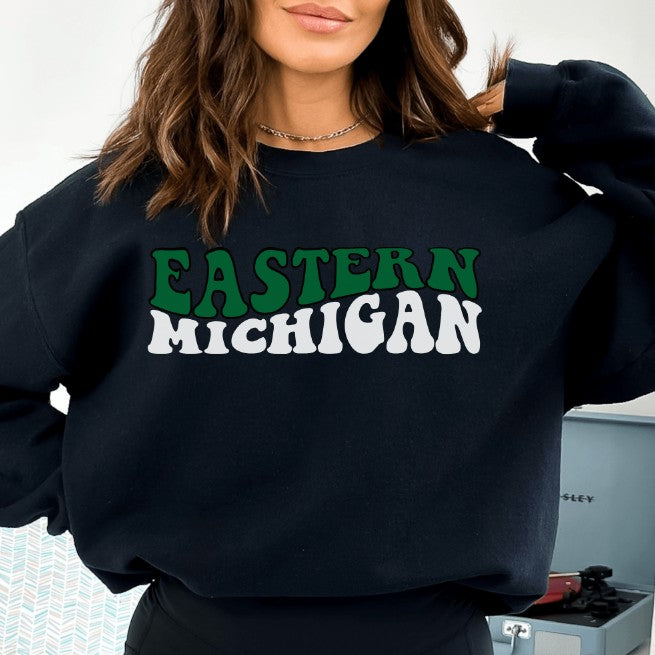 East Michigan Letter Print Streetwear Sweatshirt