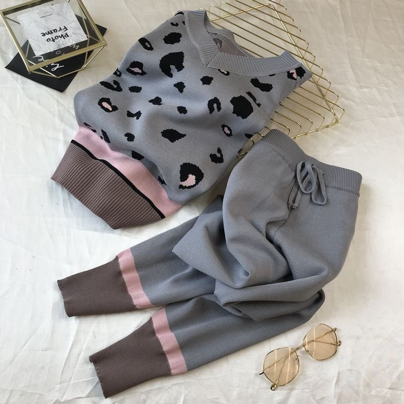 Leopard Print Loose Fit Jumpsuit with Elastic Waist