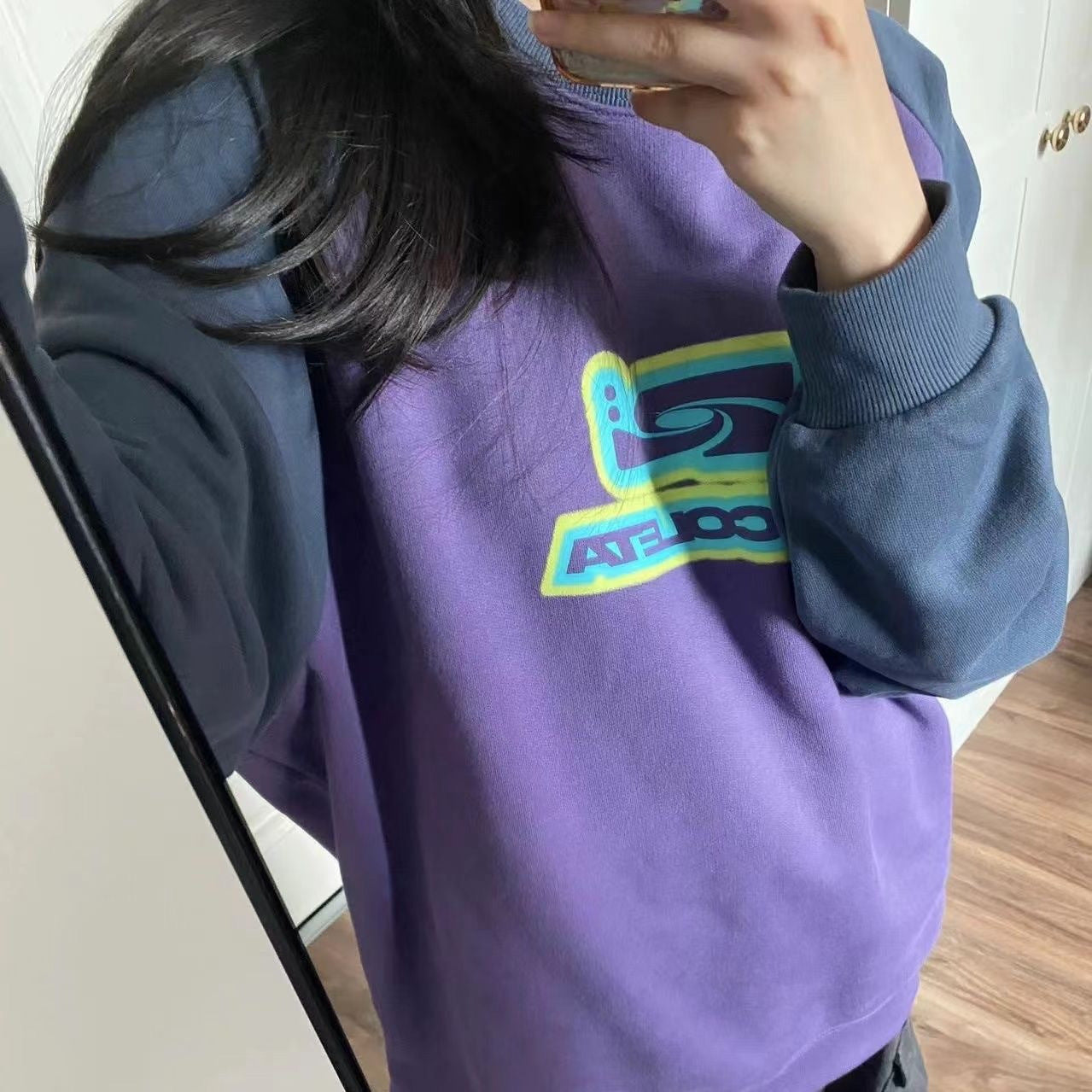 Color Contrast Patchwork Hiphop Sweater Top