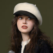 Warm Windproof Wool Blended Beret Hats for Women