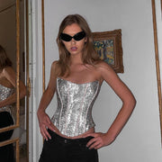 Shiny Slimming Corset Top for Women