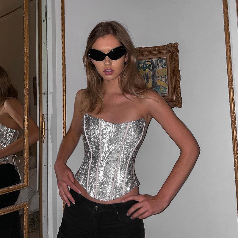 Shiny Slimming Corset Top for Women