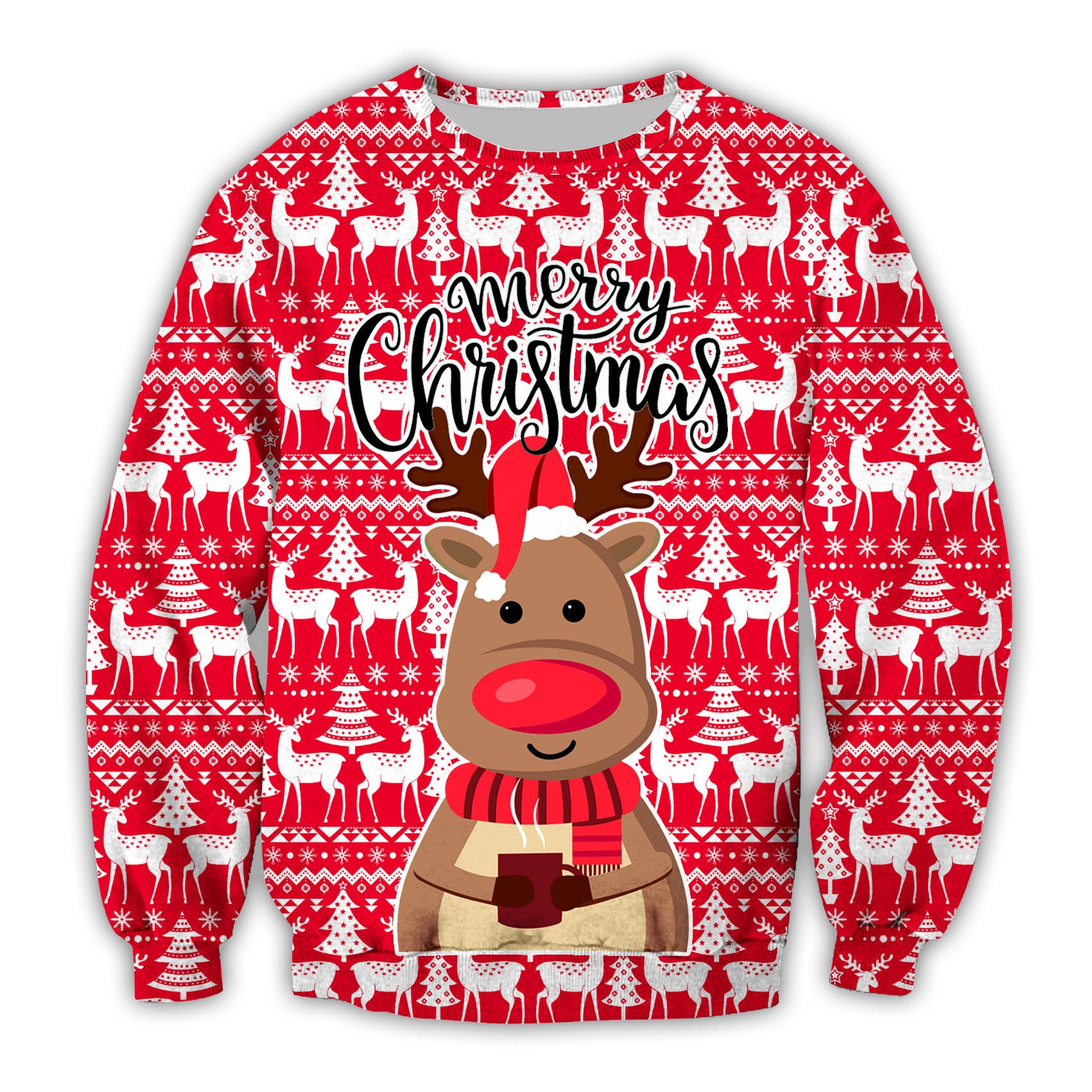 Festive 3D Christmas Hoodie for Women & Teens