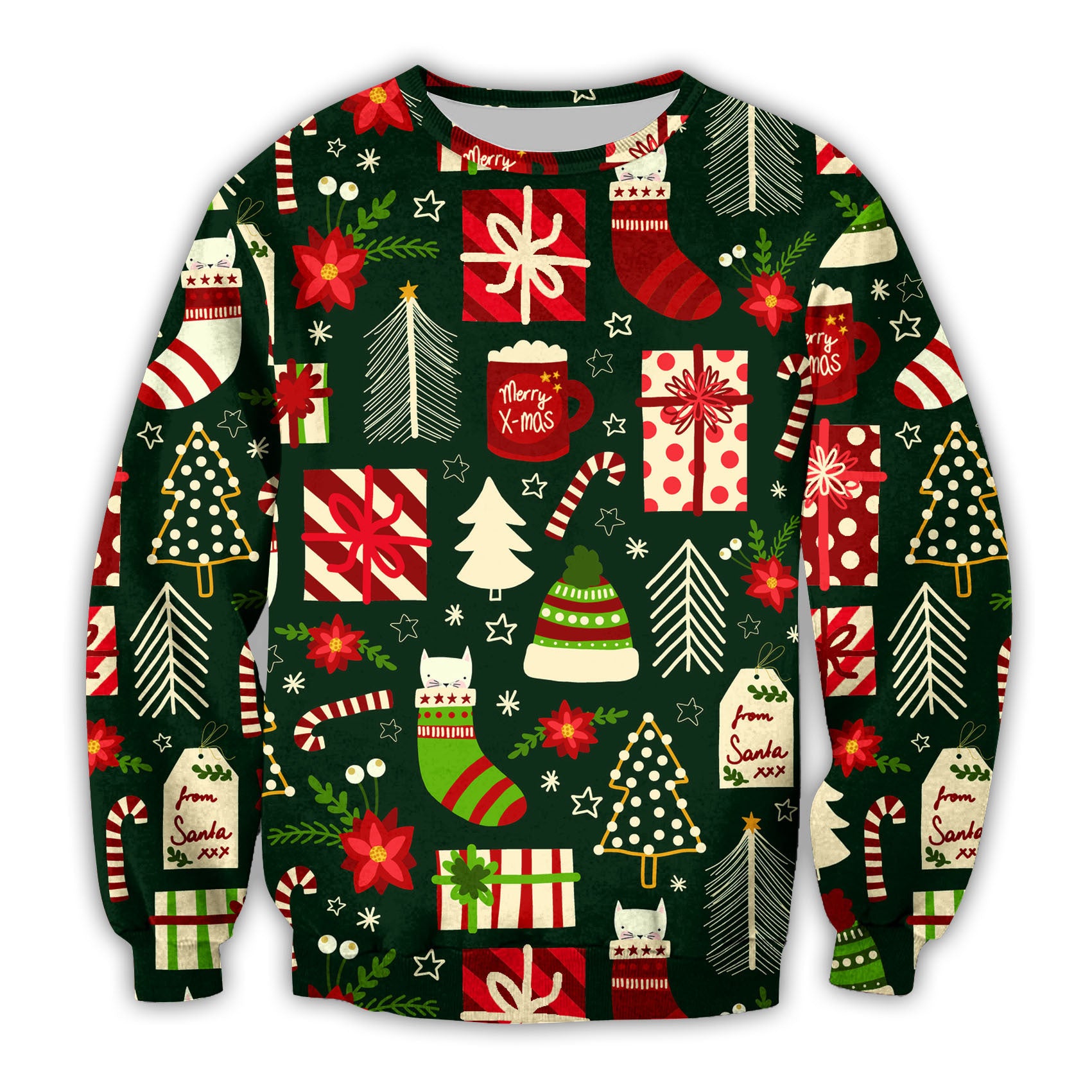 Festive 3D Christmas Hoodie for Women & Teens