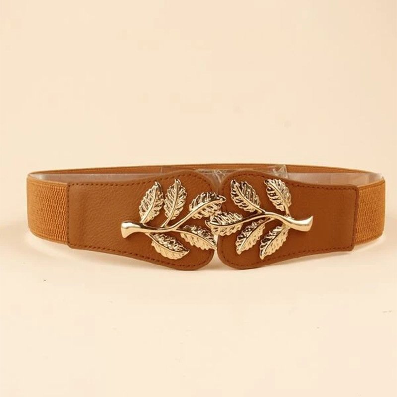 Elastic Waist Belt with Decorative Buckle