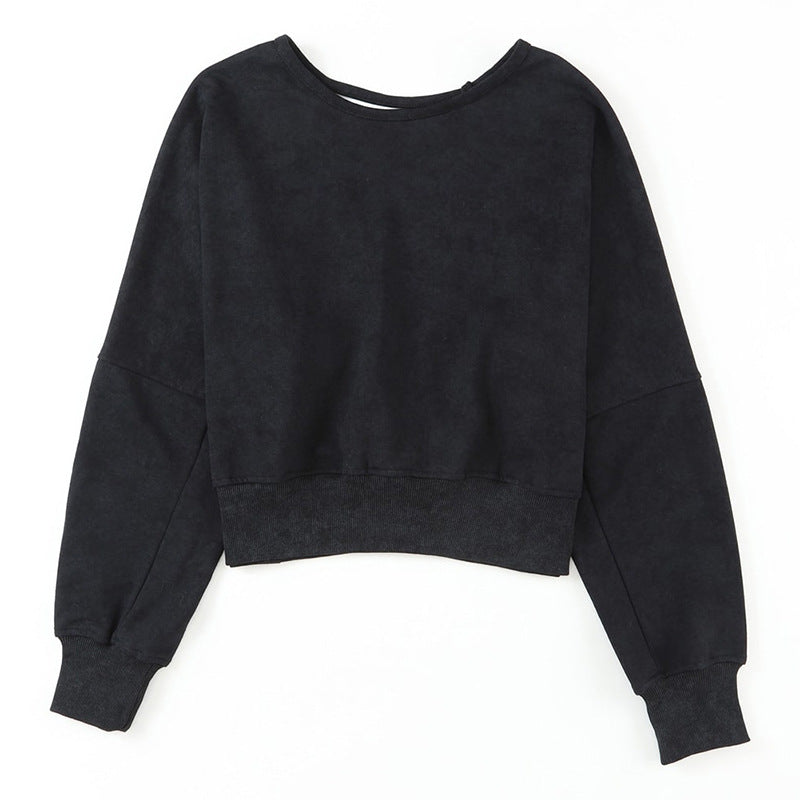 Chic Backless Round Neck Autumn Sweater