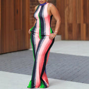 Sassy Rainbow Striped Bodycon Jumpsuit