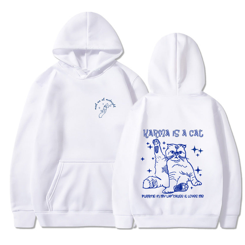 Cozy Cartoon Couple Velvet Hooded Sweatshirt