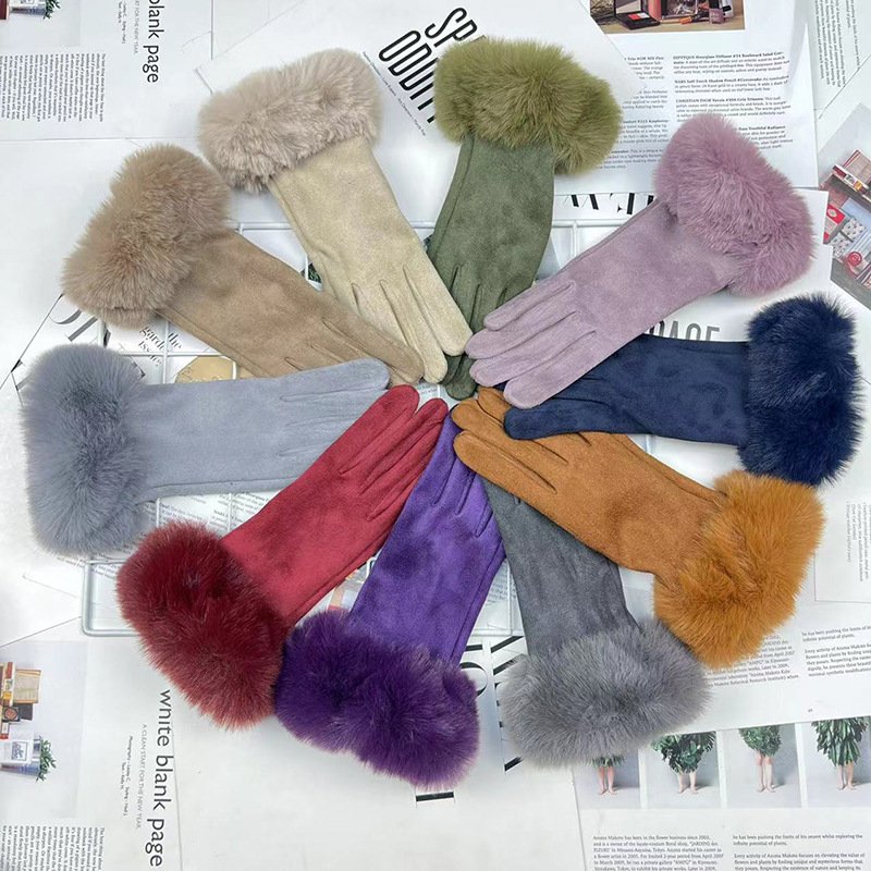 Fingerless Fleece-Lined Winter Gloves for Women