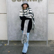 Stay Warm in Style: Long Fringe Scarf for Women