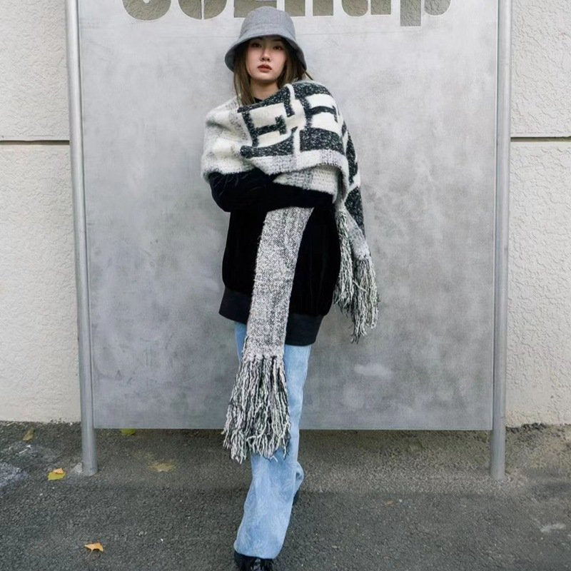 Stay Warm in Style: Long Fringe Scarf for Women