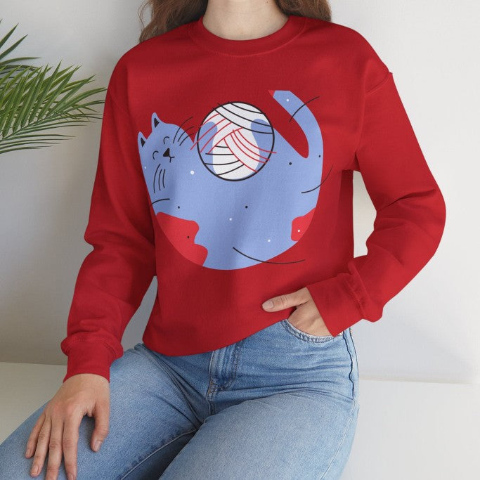 Chic Printed Round Neck Loose Sweatshirt for Women