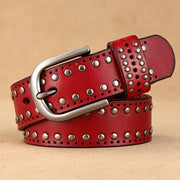 Cowhide Rivet Decorative Belt for Women