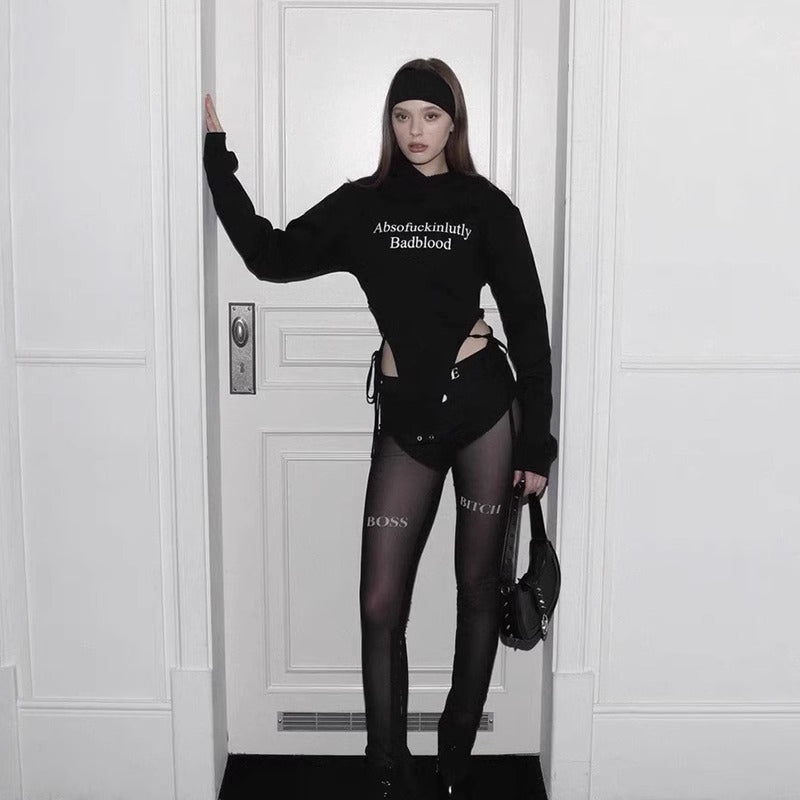 Chic Loose-Fit Letter Knit One-Piece Sweater