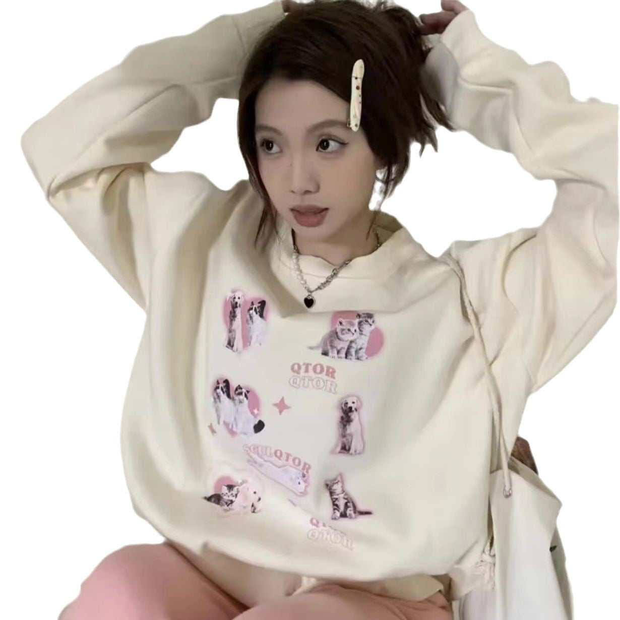 Women's Cozy Loose Pullover Crewneck Sweater