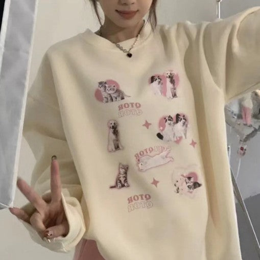 Women's Cozy Loose Pullover Crewneck Sweater