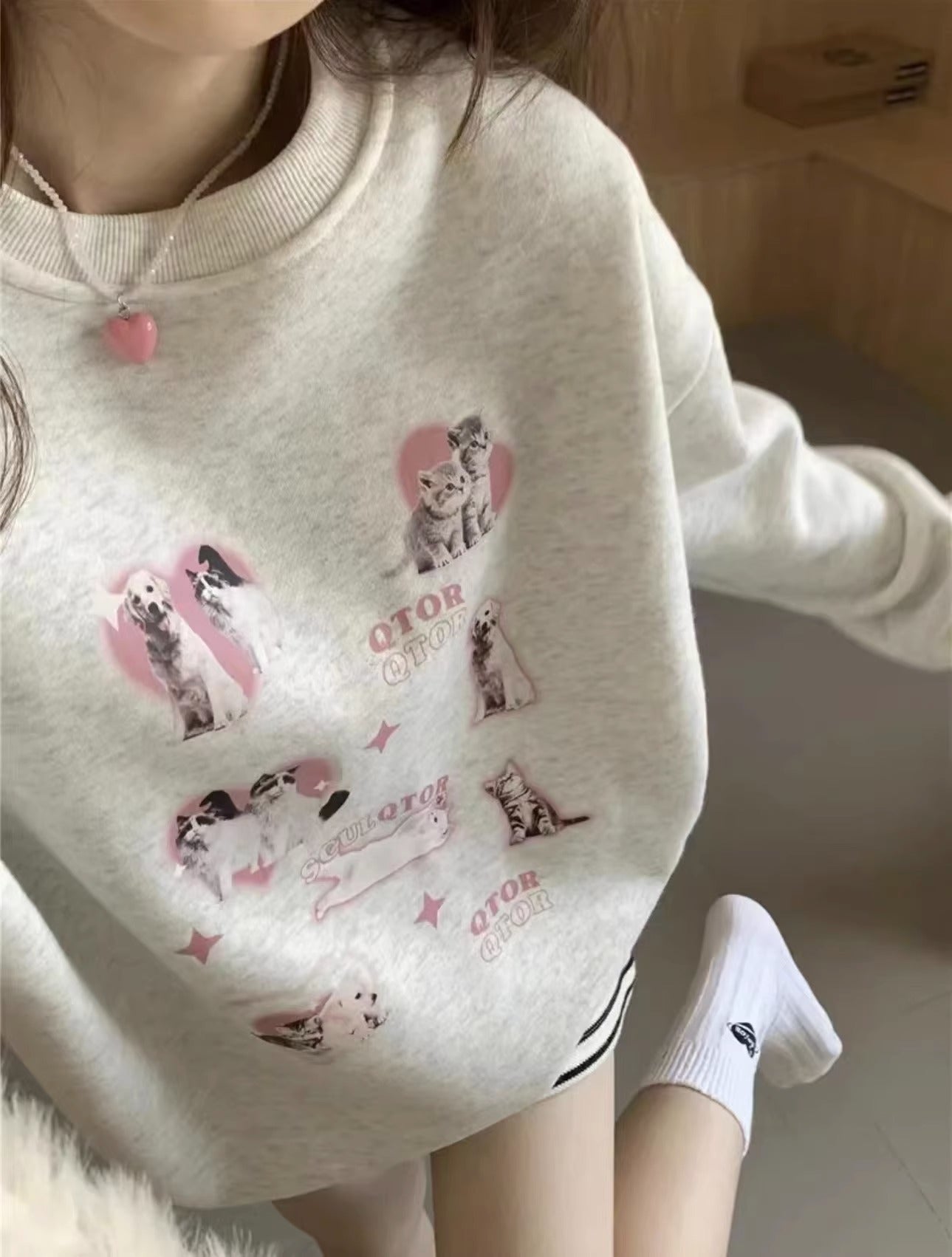 Women's Cozy Loose Pullover Crewneck Sweater