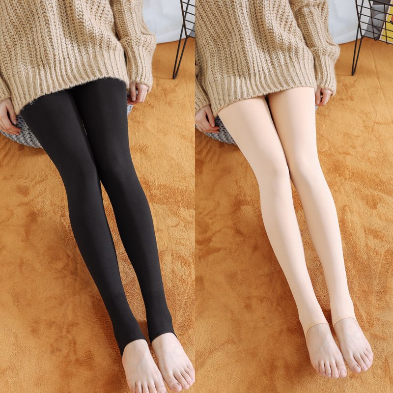 Flesh Color Women's Fleece-Lined Pantyhose Leggings