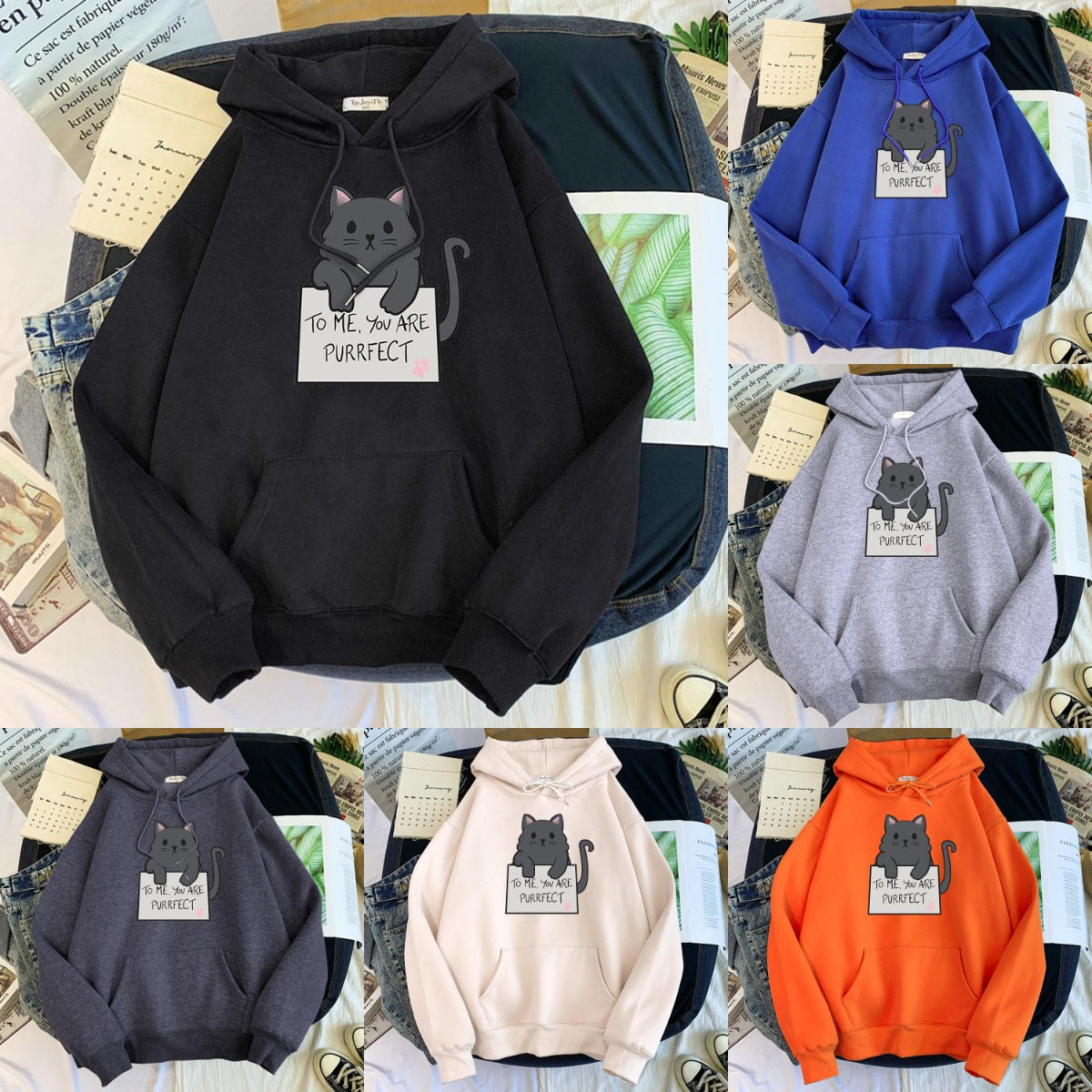 Girls Solid Color Cozy Long-Sleeve Hoodie