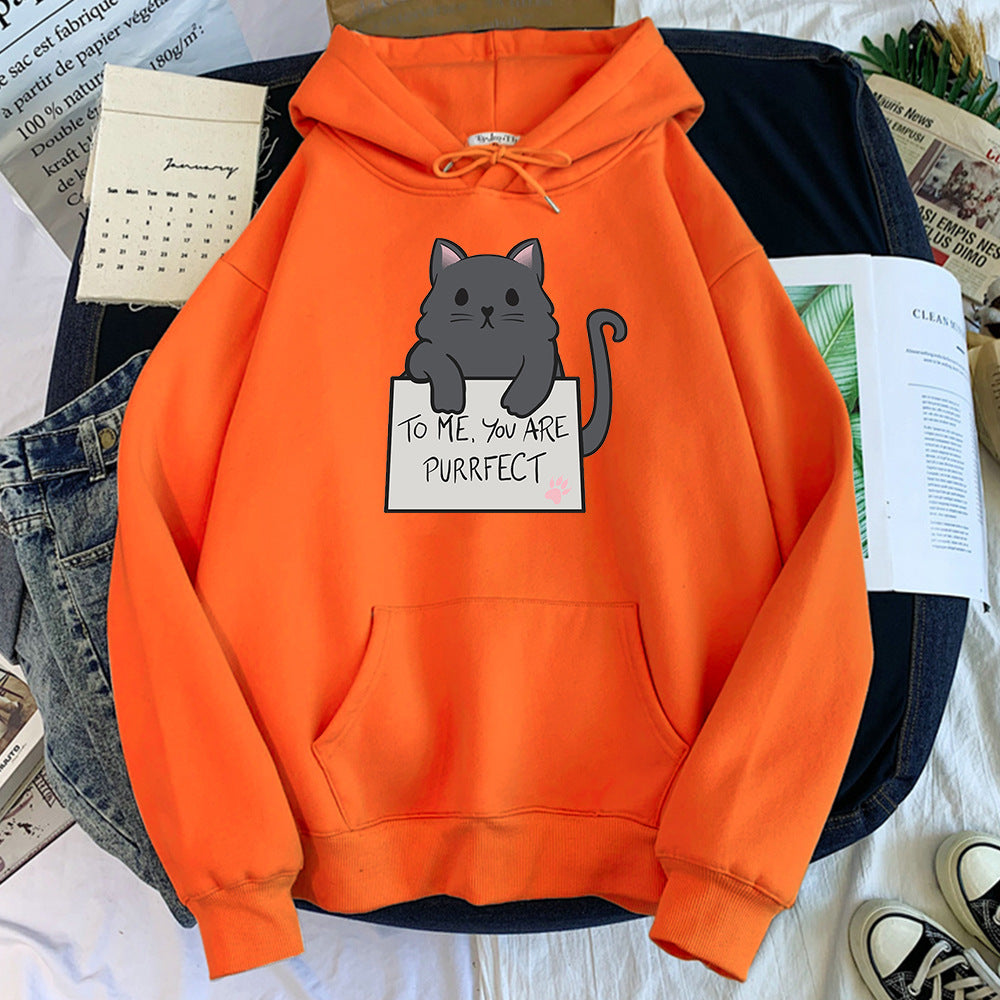 Girls Solid Color Cozy Long-Sleeve Hoodie