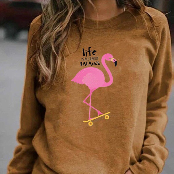 Women's Casual Long Sleeve Round Neck Loose T-Shirt