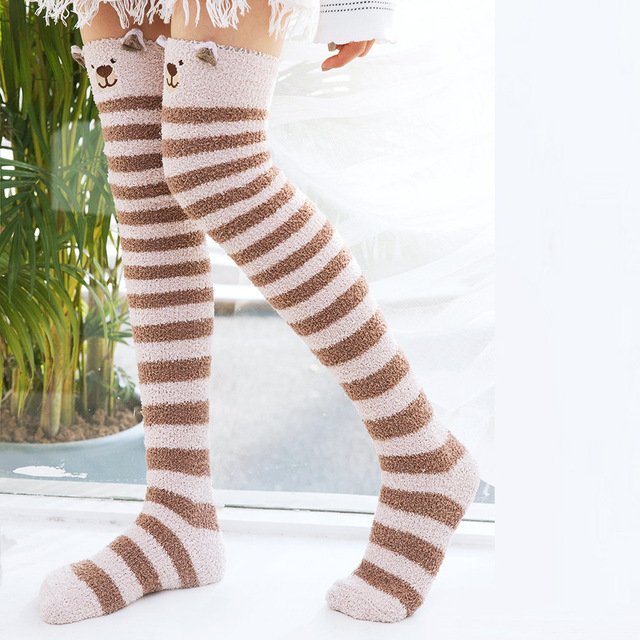 Winter Striped Women's Socks for Ladies