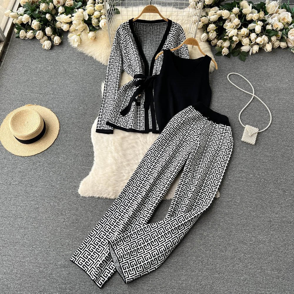 Brown Black Exotic 3-Piece Suit for Women