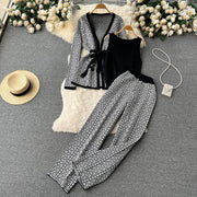 Brown Black Exotic 3-Piece Suit for Women