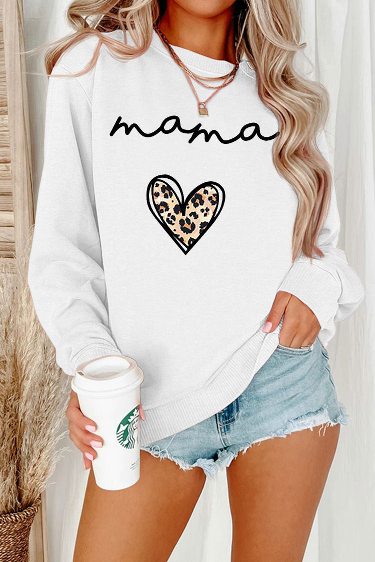 Plus Size Leopard Heart Fleece Hoodie