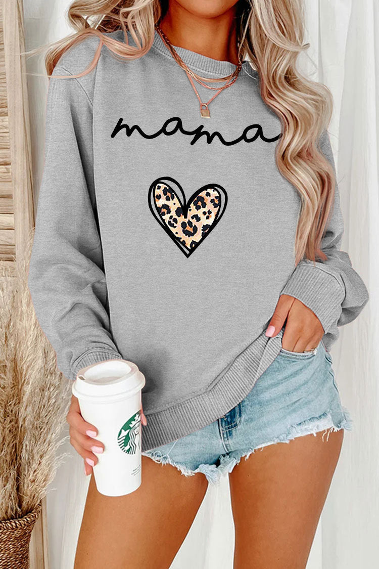 Plus Size Leopard Heart Fleece Hoodie