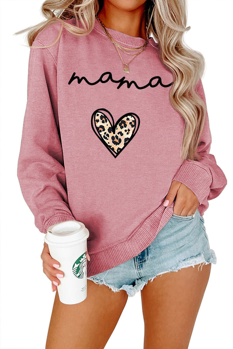 Plus Size Leopard Heart Fleece Hoodie