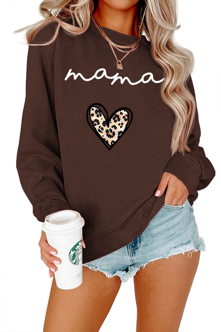 Plus Size Leopard Heart Fleece Hoodie