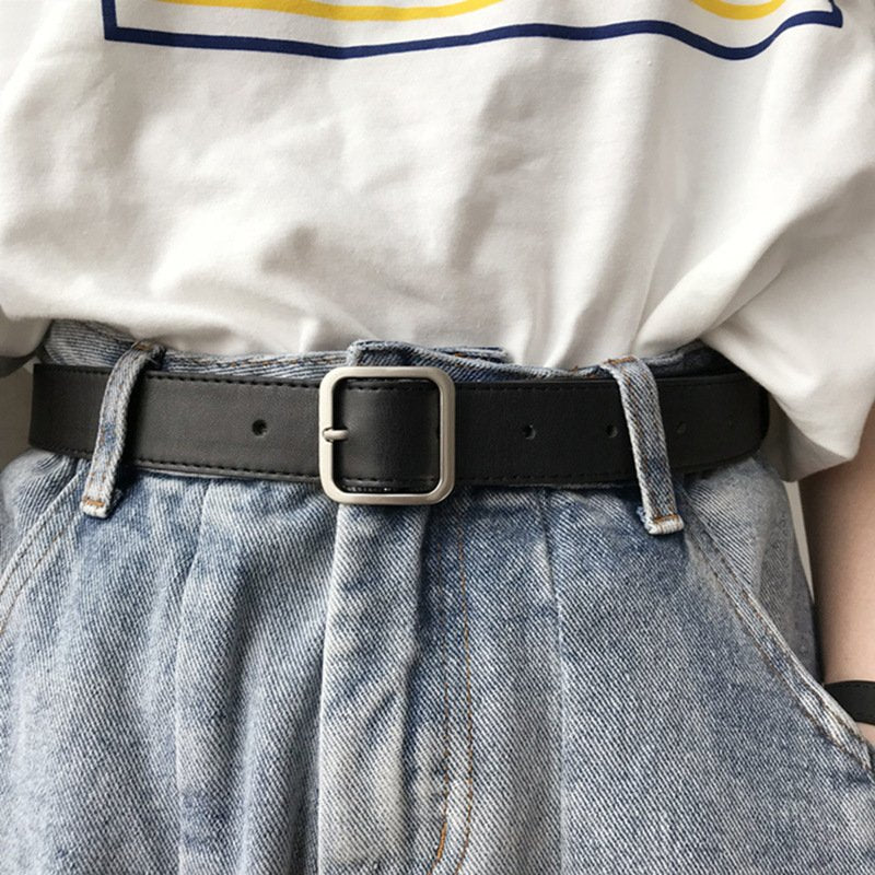 Simple Retro Square Buckle Belt for Women