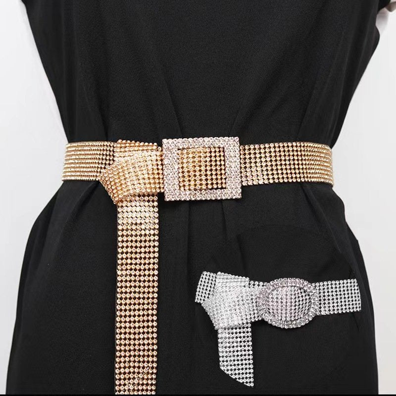Glittering Diamond Rhinestone Belt for Women