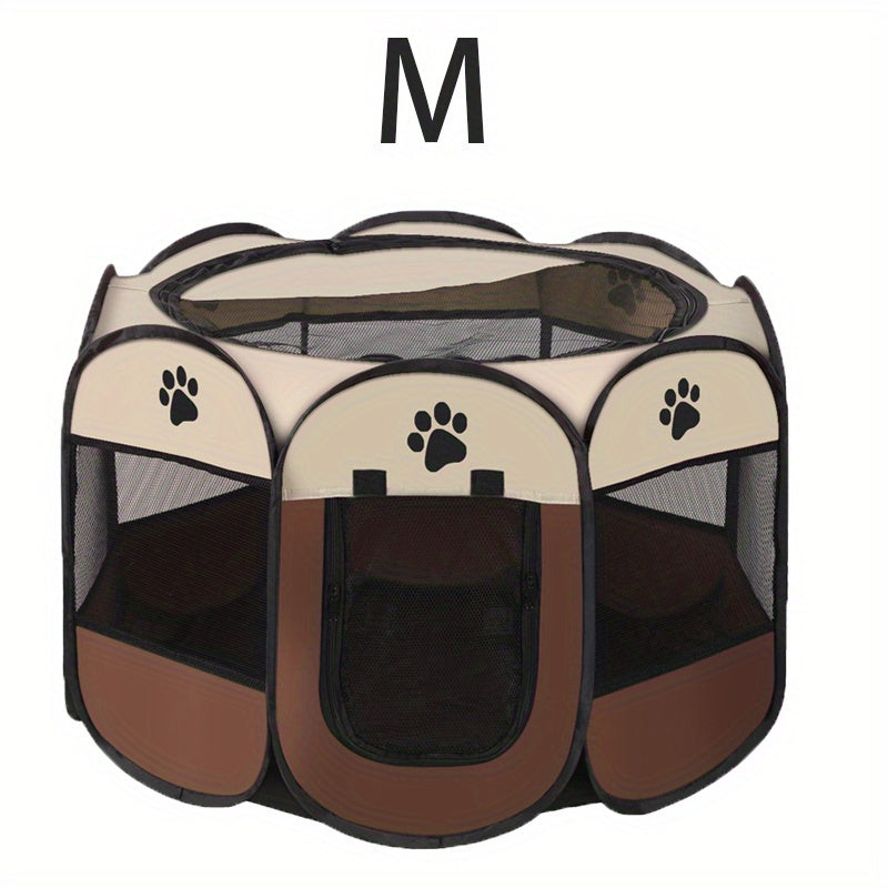 3-size Portable Foldable Pet Fence & Playpen With Zipper, Cat Playpen, Dog Playpen, Pet Playpen, Playpen For Dogs, Puppy Playpen, Puppy Supplies And Accessories, Foldable Playpen, Puppy Playpens With