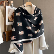 Warm Winter Scarf for Women, Dual-Purpose Shawl, Versatile Student Style, Thickened Cashmere Scarf