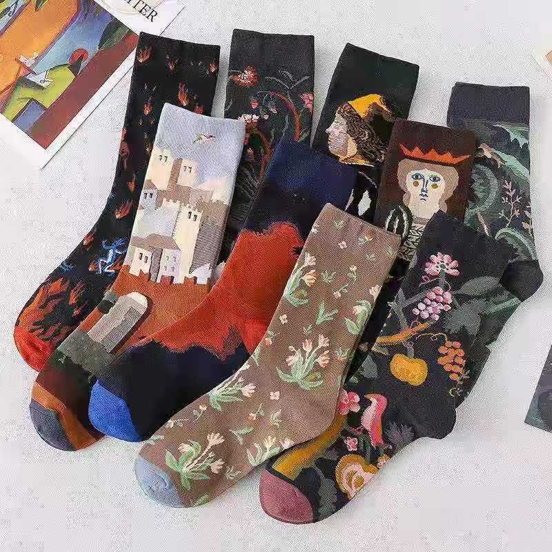 Vibrant Mid-Calf Socks for Women - Preppy Style