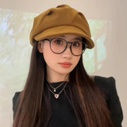 British Style Cloud Hat - Sun Protection & Windproof Octagonal Cap