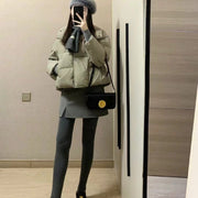 Gray Thickened Striped Pantyhose for Women