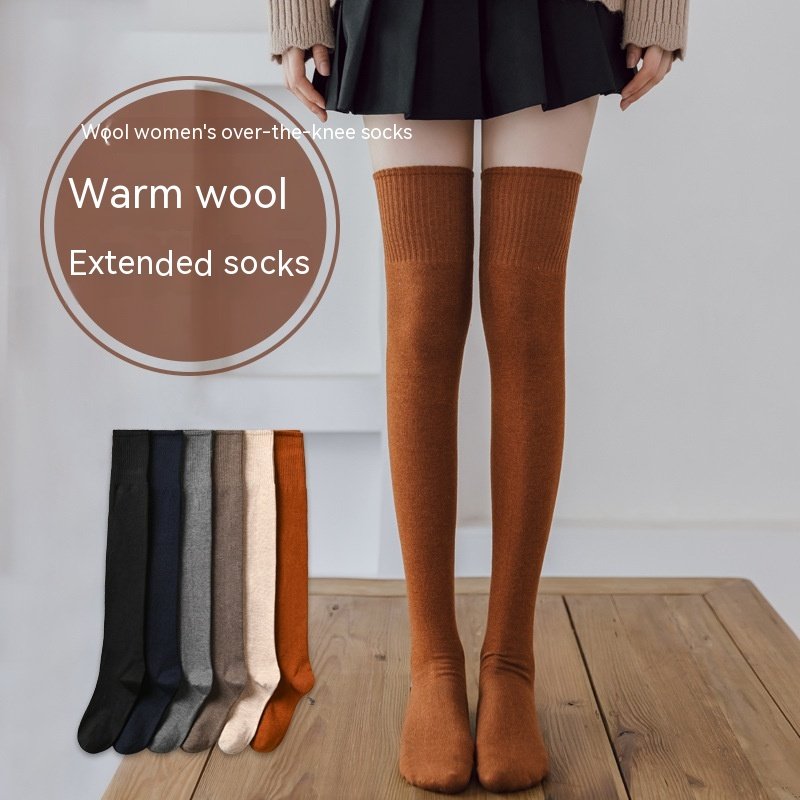 Warm Thick Fleece-lined Knee High Socks for Women