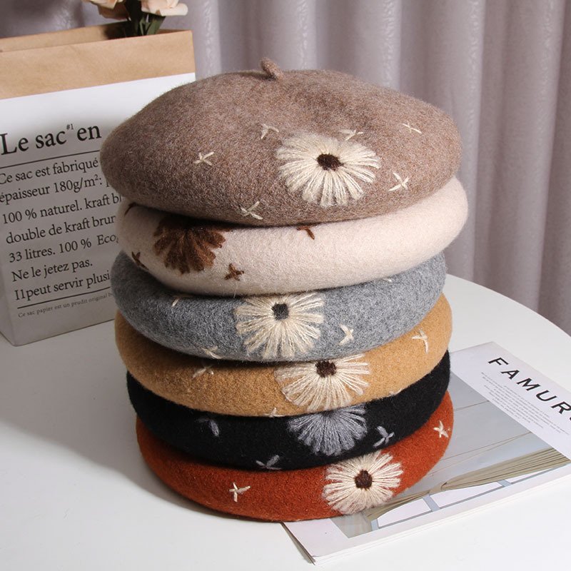 Handmade Embroidery Beret for Women - All-Season Style