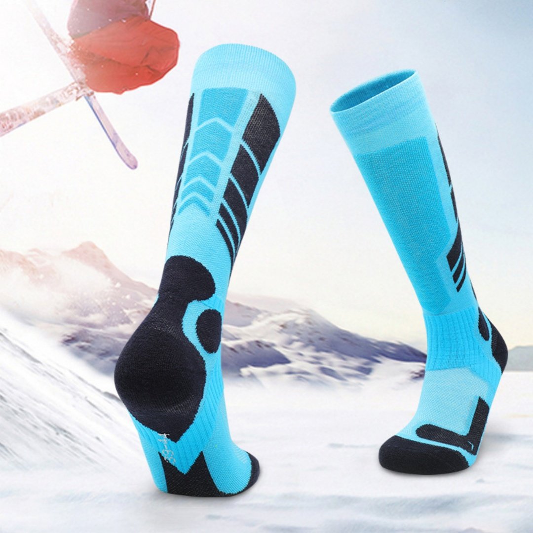 Warm Ski Socks for Winter - 6-Pack Stripe & Plaid Socks