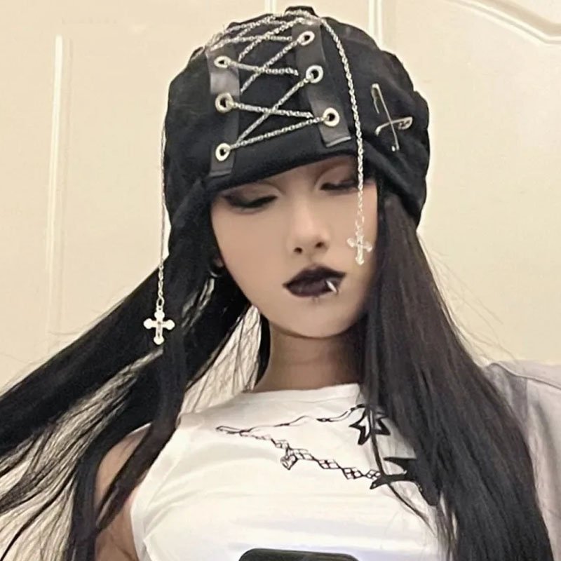 Gothic Lolita Punk Hat for Women - Winter Accessory