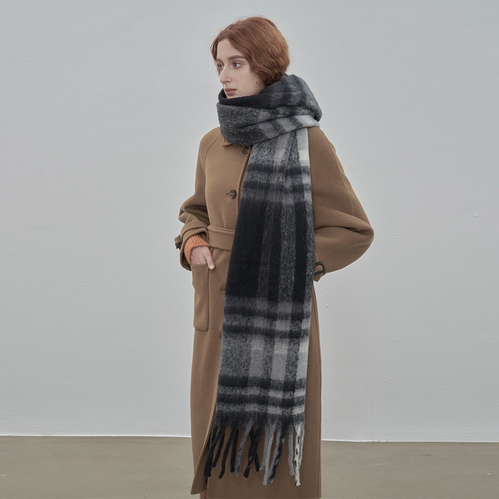 Cozy Plaid Scarf for Women