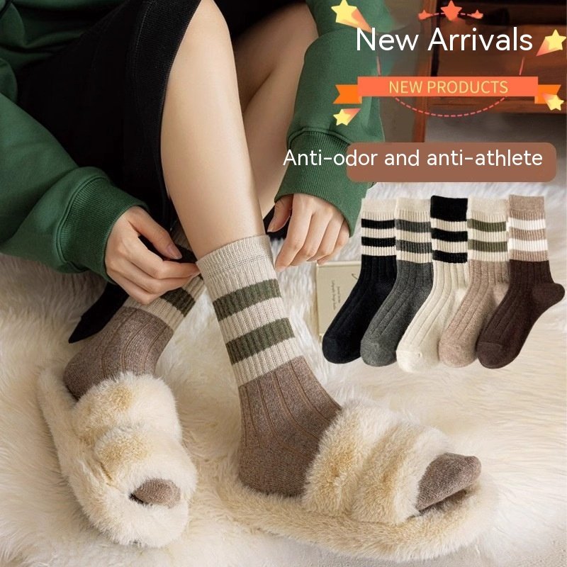 Thick Warm Striped Stockings for Women